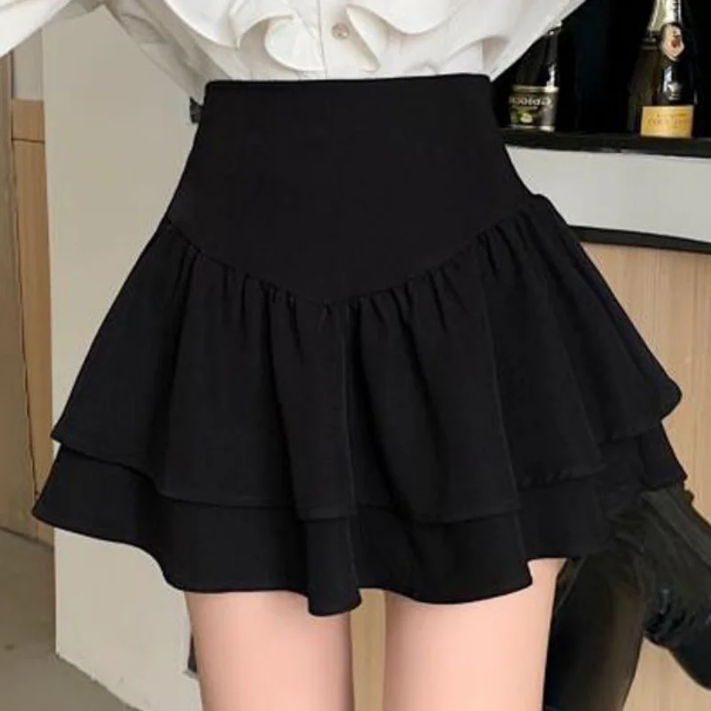 Woman Mini Skirts Cute Kawaii Tight Women's High Waist A Line Skirt Black Summer 2023 Chic Korean Elegant Quality Clothes - Image 5